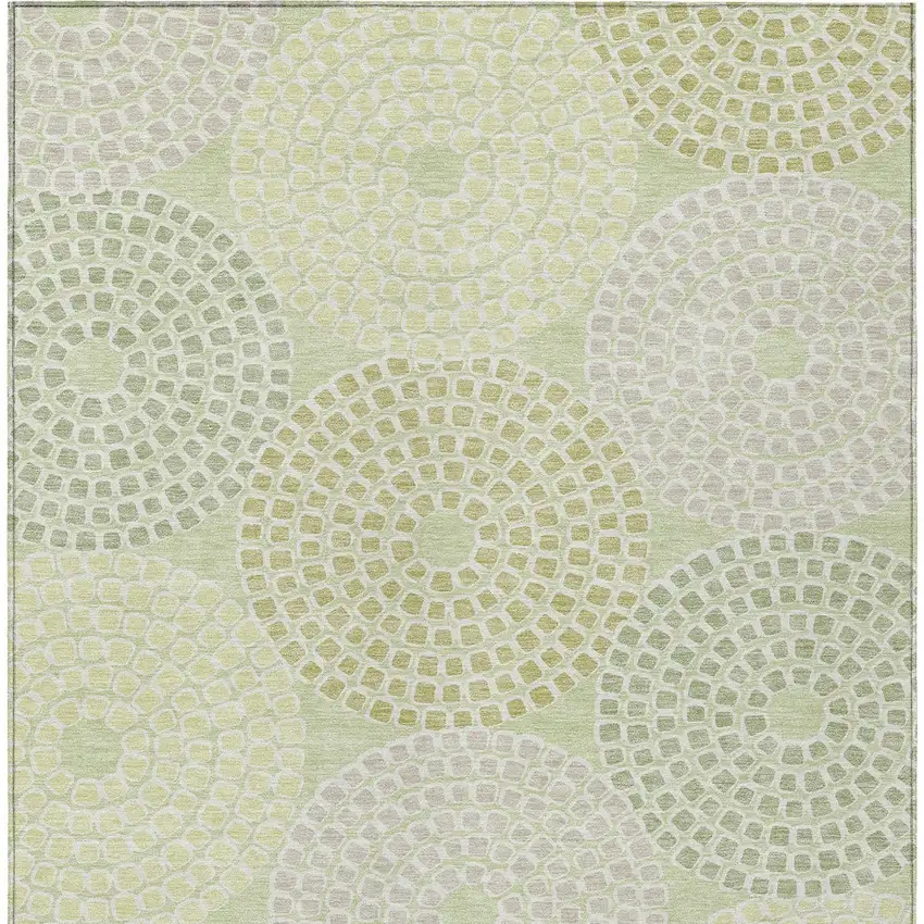 Mint Green And Light Purple Geometric Washable Indoor Outdoor Area Rug Photo 7