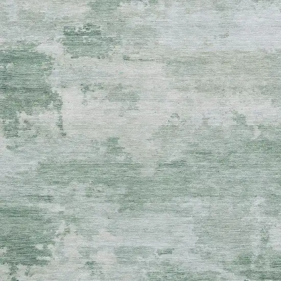 Mint Green And Pale Aqua Abstract Washable Area Rug With UV Protection Photo 3