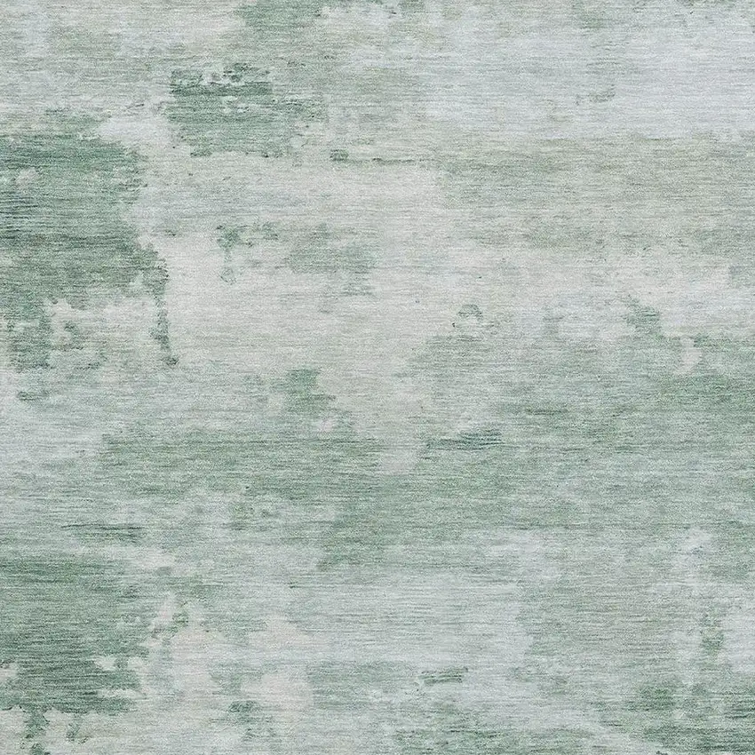 Mint Green And Pale Aqua Abstract Washable Area Rug With UV Protection Photo 3