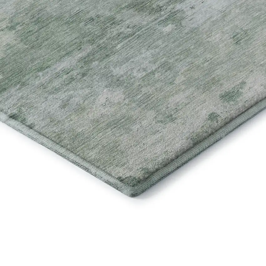 Mint Green And Pale Aqua Abstract Washable Area Rug With UV Protection Photo 7
