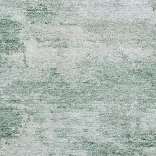 Mint Green And Pale Aqua Abstract Washable Area Rug With UV Protection Photo 3