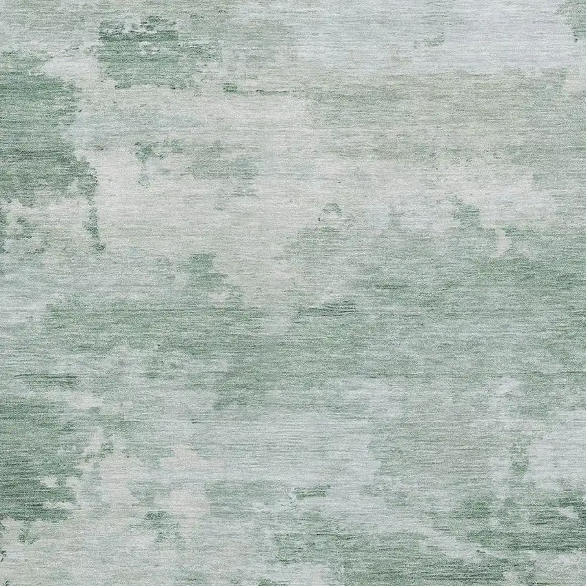 Mint Green And Pale Aqua Abstract Washable Area Rug With UV Protection Photo 3