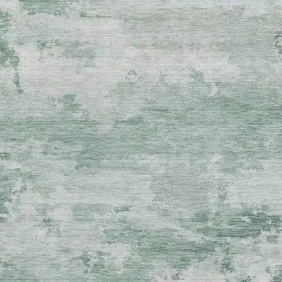 Mint Green And Pale Aqua Abstract Washable Area Rug With UV Protection Photo 3