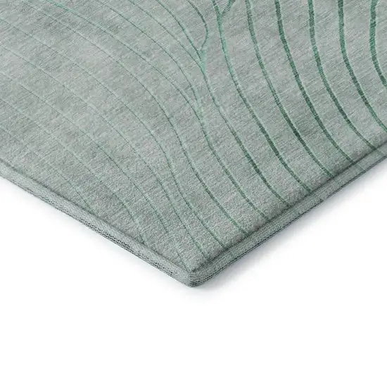 Mint Green And Silver Abstract Washable Area Rug With UV Protection Photo 7