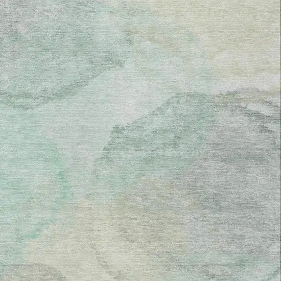 Mint Green And Teal Blue Abstract Washable Indoor Outdoor Area Rug Photo 2