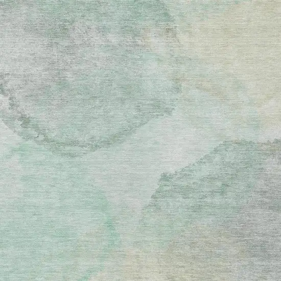 Mint Green And Teal Blue Abstract Washable Indoor Outdoor Area Rug Photo 2