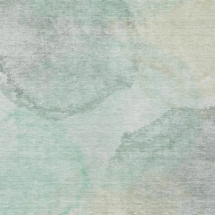 Mint Green And Teal Blue Abstract Washable Indoor Outdoor Area Rug Photo 2