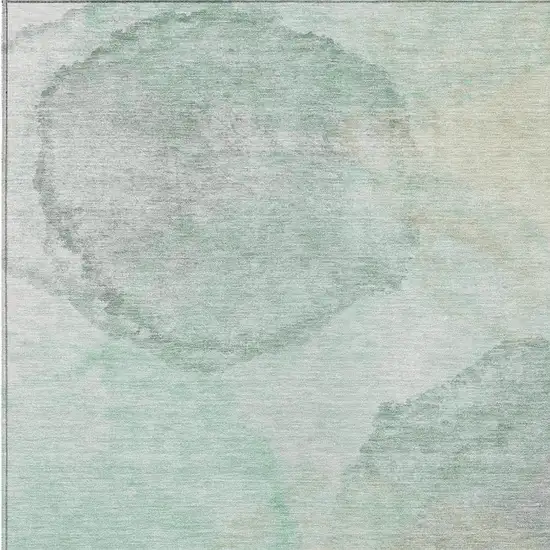 Mint Green And Teal Blue Abstract Washable Indoor Outdoor Area Rug Photo 2