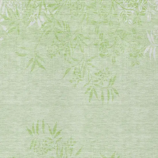 Mint Green Artichoke Green And Ivory Floral Washable Indoor Outdoor Area Rug Photo 5