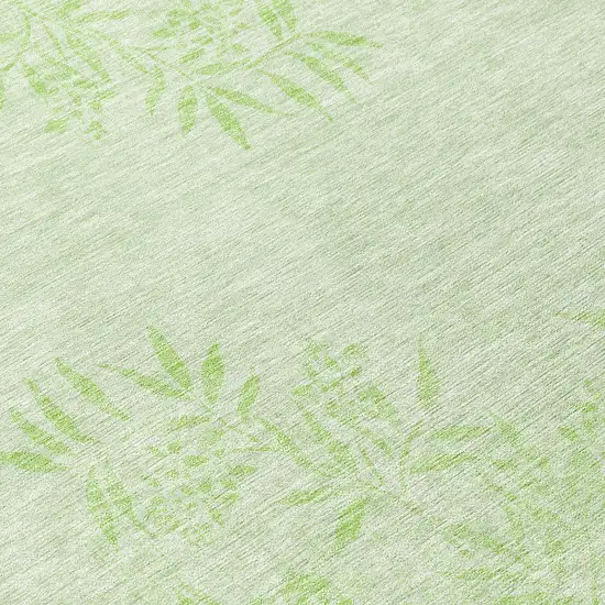 Mint Green Artichoke Green And Ivory Floral Washable Indoor Outdoor Area Rug Photo 7