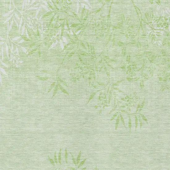 Mint Green Artichoke Green And Ivory Floral Washable Indoor Outdoor Area Rug Photo 5