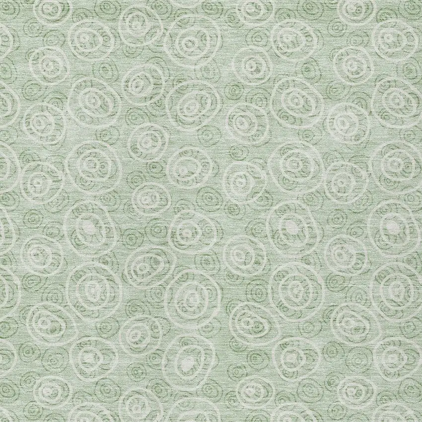 Mint Green Artichoke Green And Ivory Geometric Washable Indoor Outdoor Area Rug Photo 4