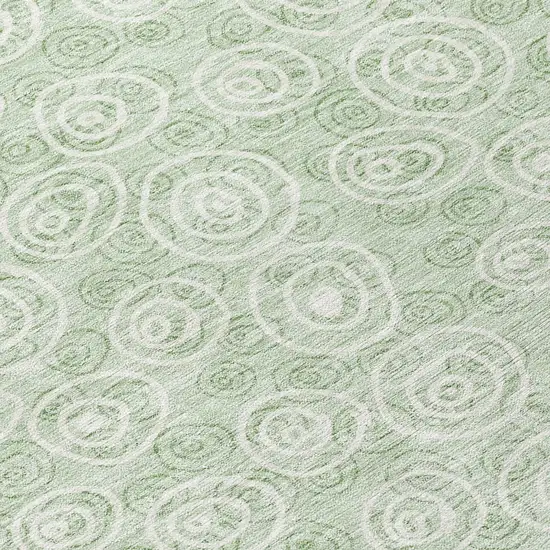 Mint Green Artichoke Green And Ivory Geometric Washable Indoor Outdoor Area Rug Photo 8