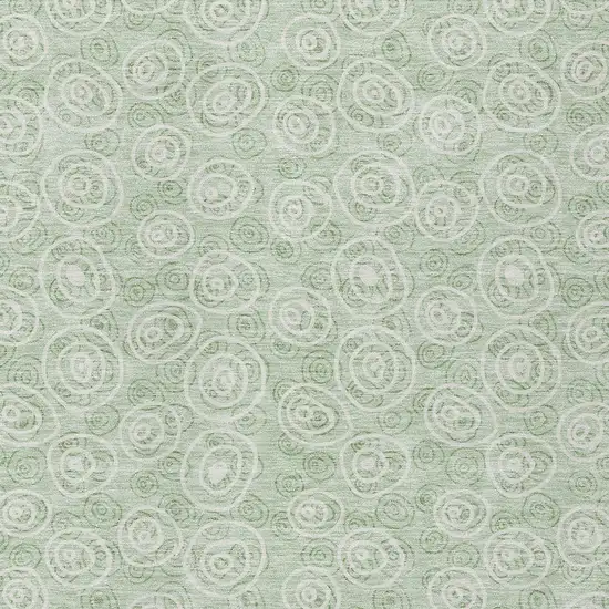Mint Green Artichoke Green And Ivory Geometric Washable Indoor Outdoor Area Rug Photo 5