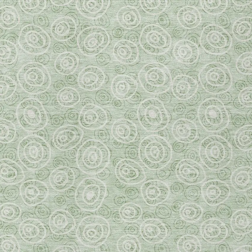 Mint Green Artichoke Green And Ivory Geometric Washable Indoor Outdoor Area Rug Photo 5