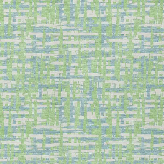 Mint Green Blue And Beige Abstract Washable Indoor Outdoor Area Rug Photo 5
