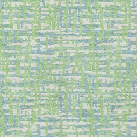 Mint Green Blue And Beige Abstract Washable Indoor Outdoor Area Rug Photo 5