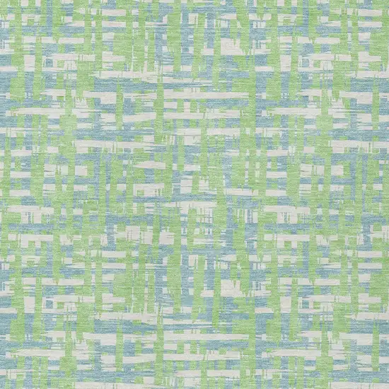 Mint Green Blue And Beige Abstract Washable Indoor Outdoor Area Rug Photo 5