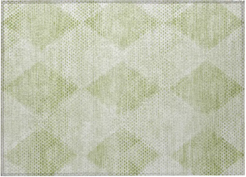Mint Green Geometric Washable Non Skid Indoor Outdoor Area Rug Photo 5