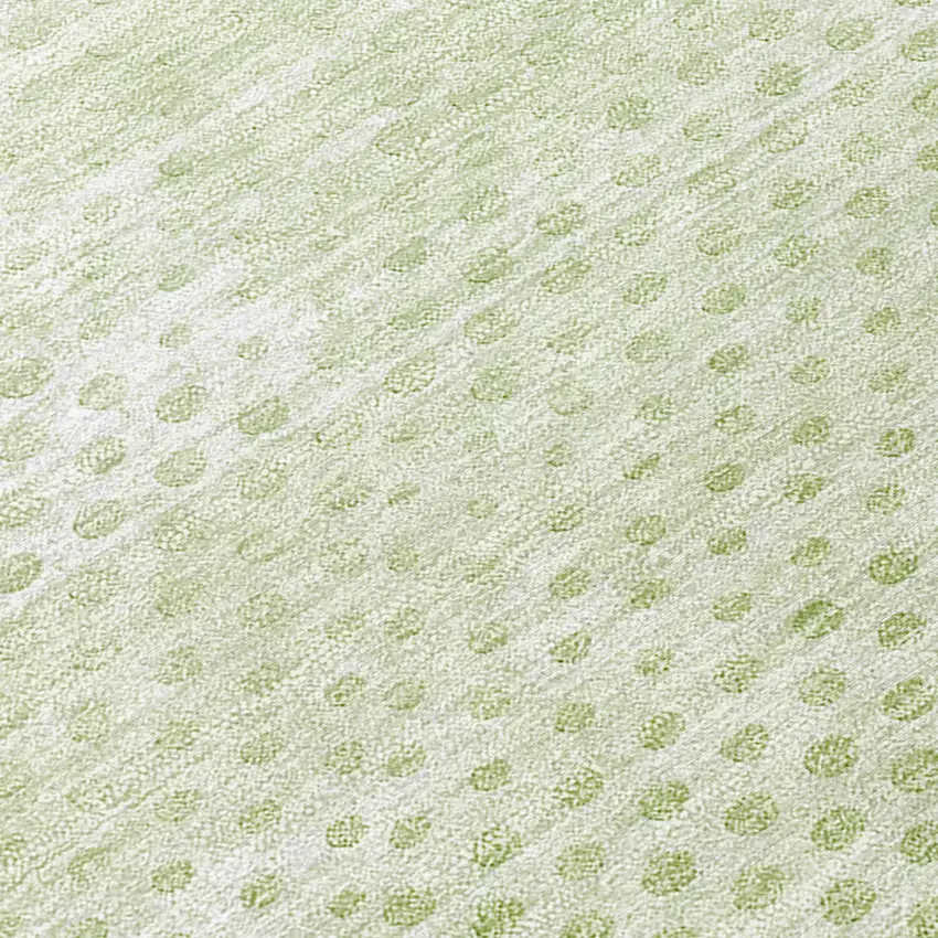 Mint Green Geometric Washable Non Skid Indoor Outdoor Area Rug Photo 4