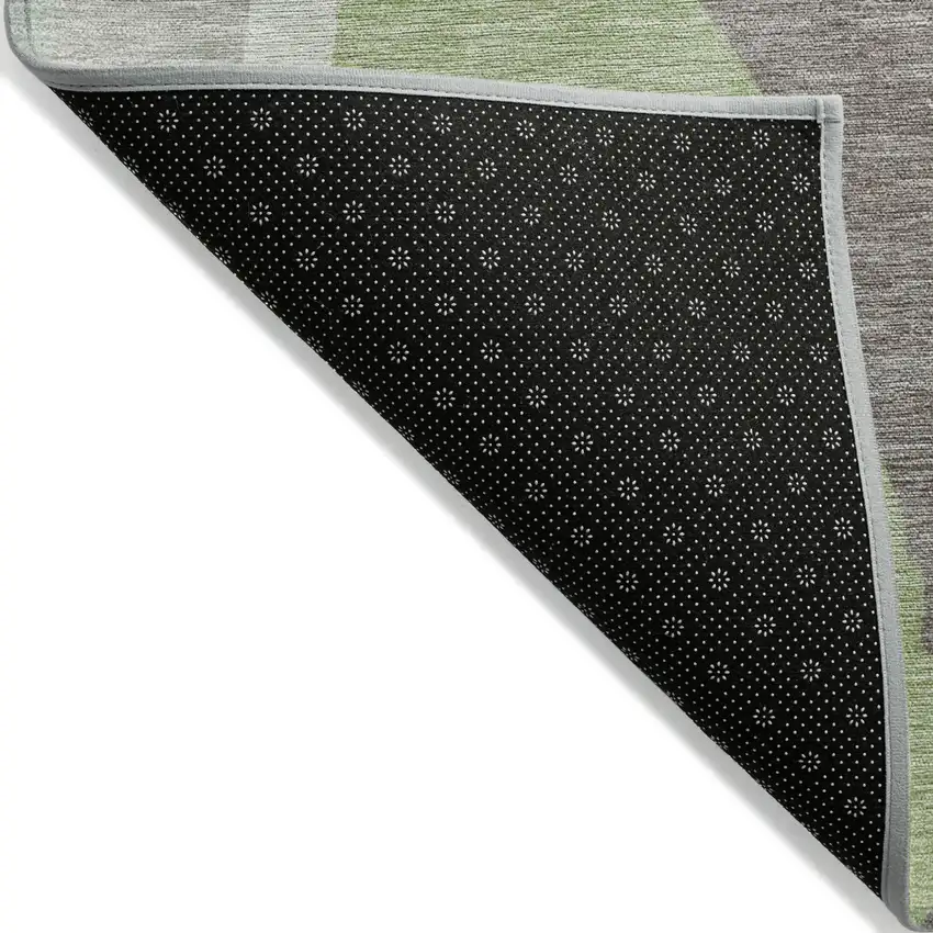 Mint Green Gray And Charcoal Abstract Washable Indoor Outdoor Area Rug Photo 3