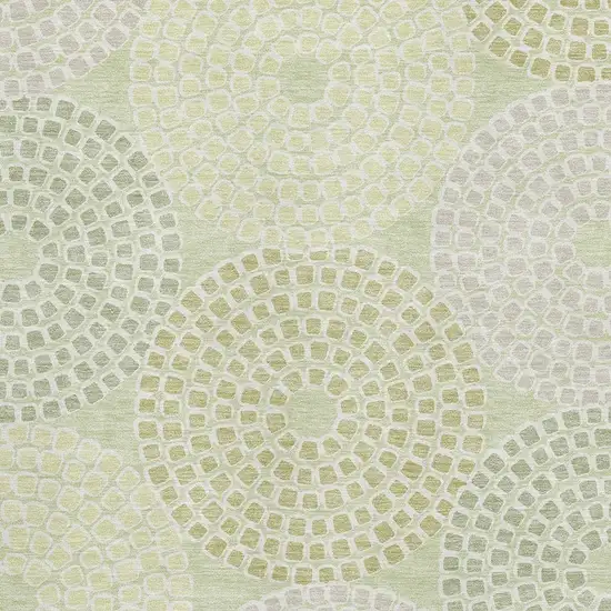 Mint Green Gray And Olive Green Geometric Washable Area Rug With UV Protection Photo 3