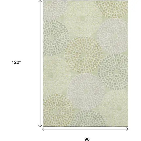 Mint Green Gray And Olive Green Geometric Washable Area Rug With UV Protection Photo 7