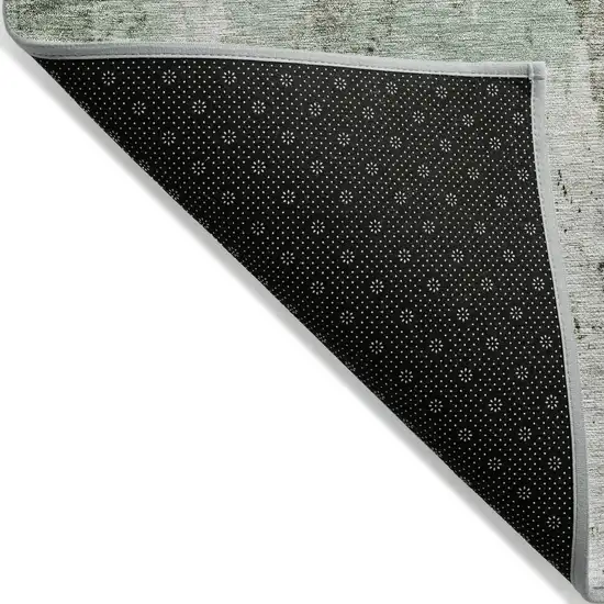 Mint Green Ivory And Gray Abstract Washable Indoor Outdoor Area Rug Photo 3