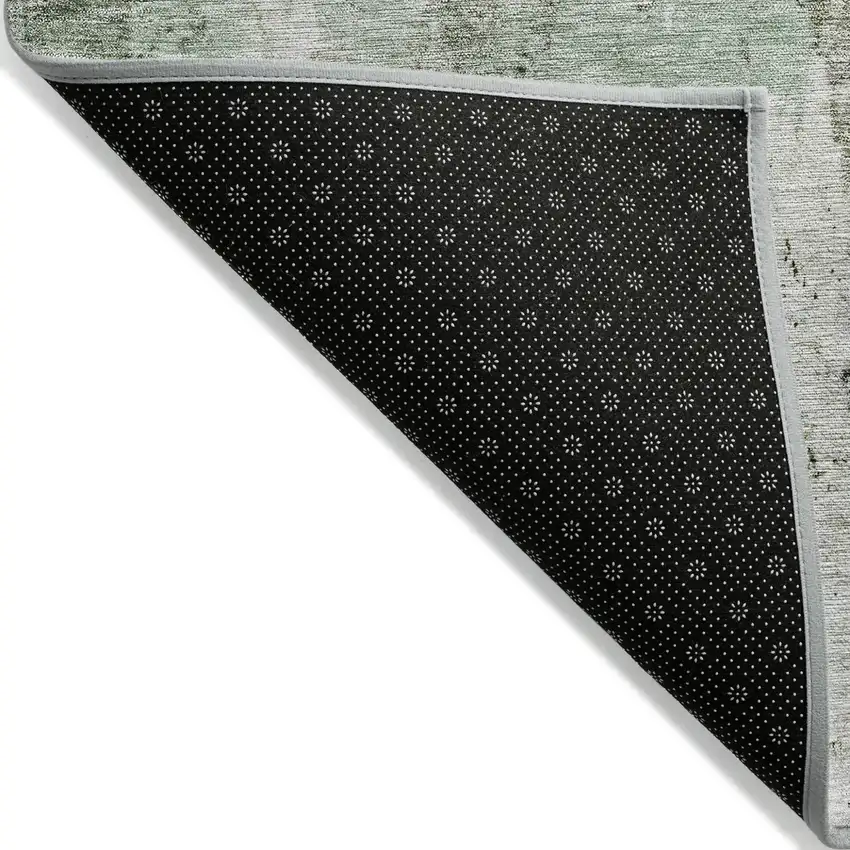 Mint Green Ivory And Gray Abstract Washable Indoor Outdoor Area Rug Photo 3