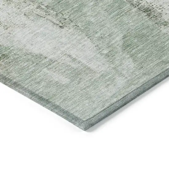 Mint Green Ivory And Gray Abstract Washable Indoor Outdoor Area Rug Photo 4