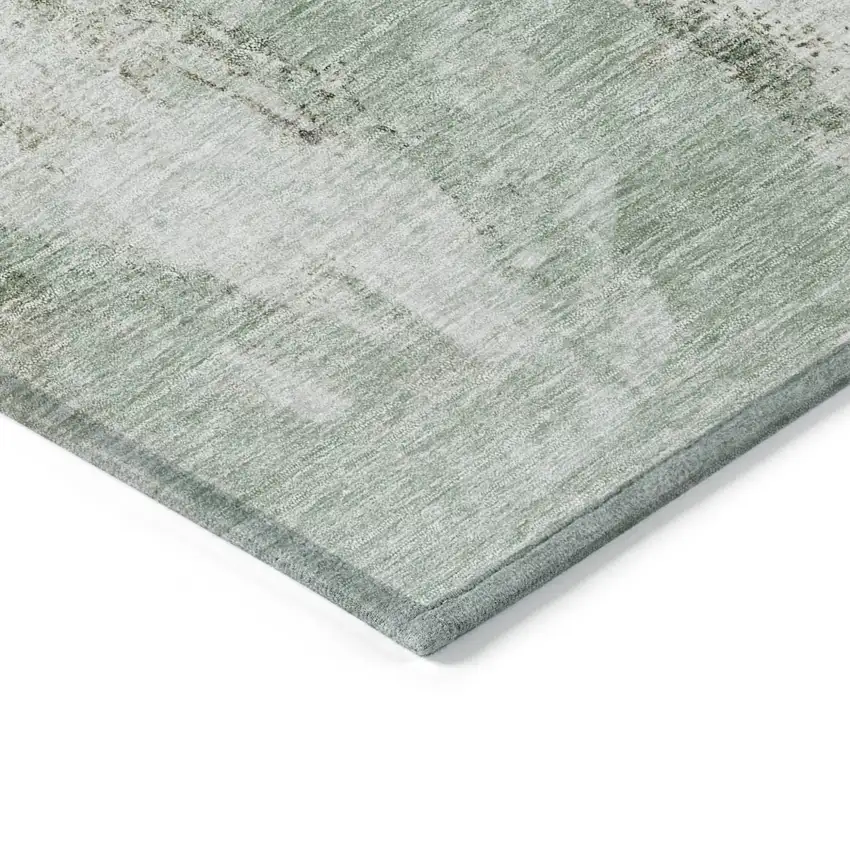 Mint Green Ivory And Gray Abstract Washable Indoor Outdoor Area Rug Photo 4