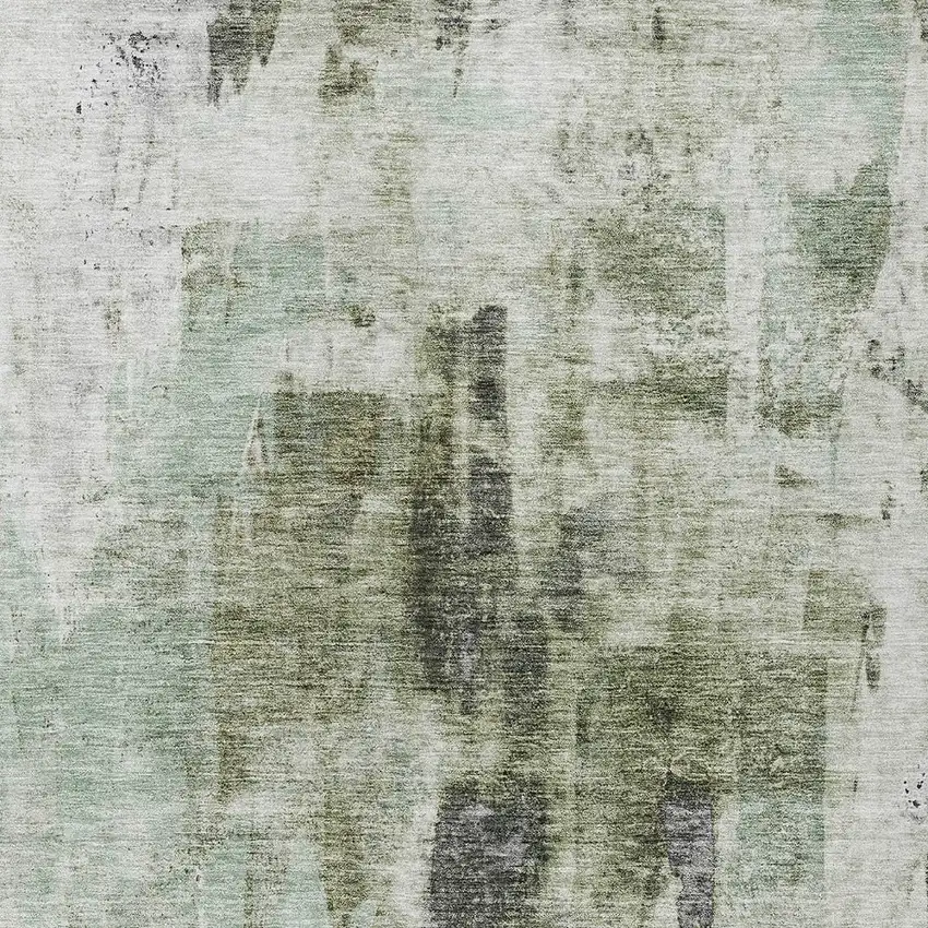 Mint Green Ivory And Gray Abstract Washable Indoor Outdoor Area Rug Photo 5