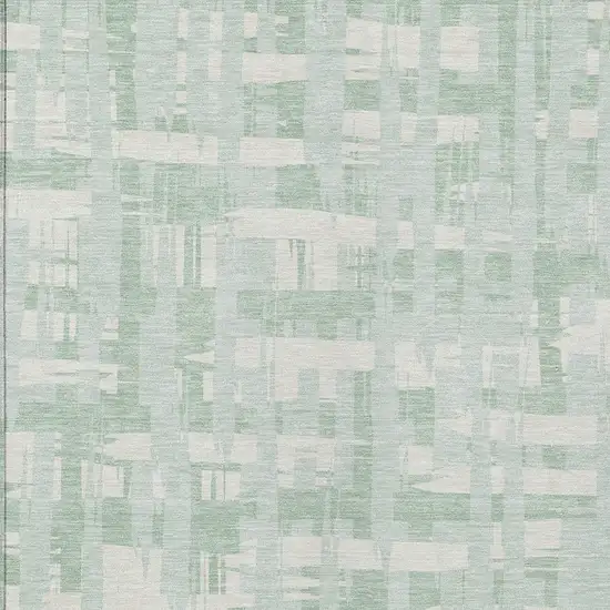 Mint Green Ivory And Pale Aqua Striped Washable Indoor Outdoor Area Rug Photo 6