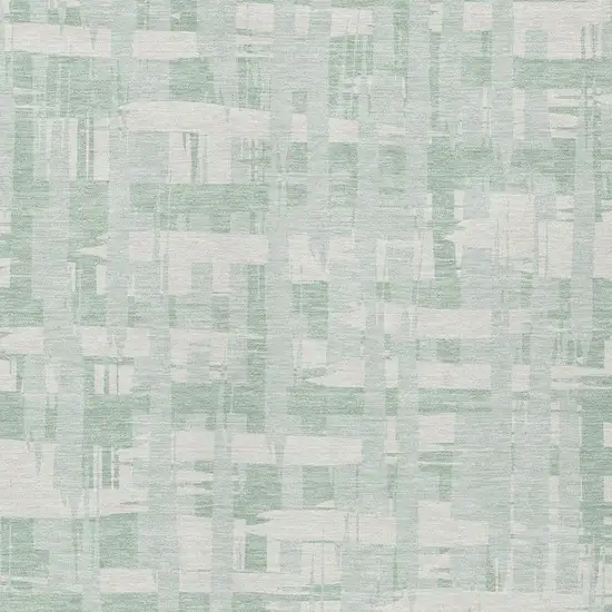 Mint Green Ivory And Pale Aqua Striped Washable Indoor Outdoor Area Rug Photo 4