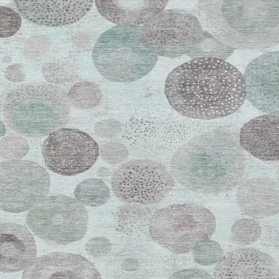 Mint Green Sage And Beige Geometric Washable Indoor Outdoor Area Rug Photo 3