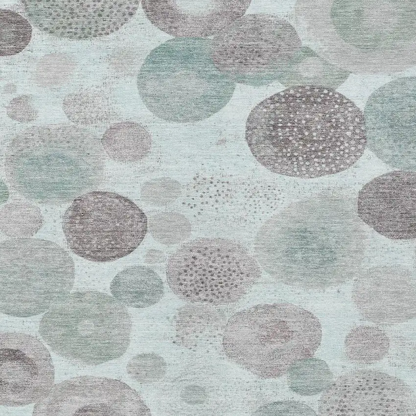 Mint Green Sage And Beige Geometric Washable Indoor Outdoor Area Rug Photo 3