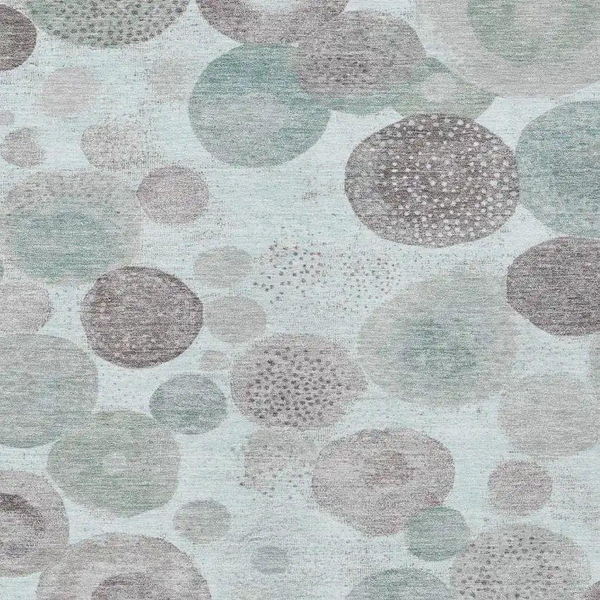 Mint Green Sage And Beige Geometric Washable Indoor Outdoor Area Rug Photo 4