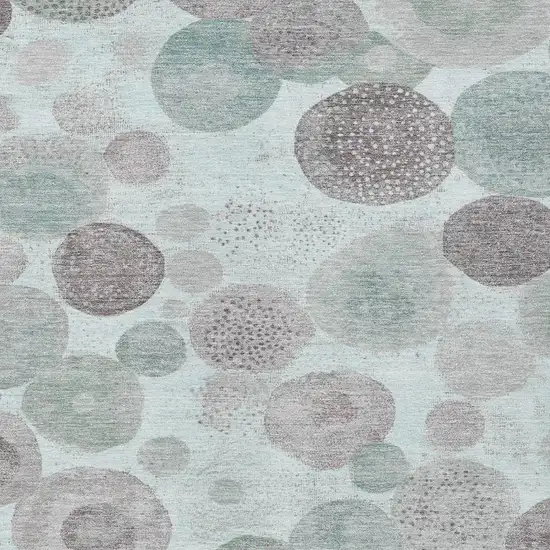 Mint Green Sage And Beige Geometric Washable Indoor Outdoor Area Rug Photo 4