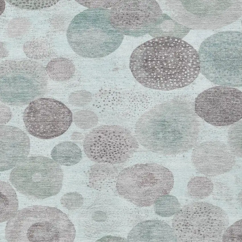 Mint Green Sage And Beige Geometric Washable Indoor Outdoor Area Rug Photo 4