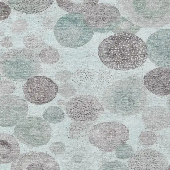 Mint Green Sage And Beige Geometric Washable Indoor Outdoor Area Rug Photo 3