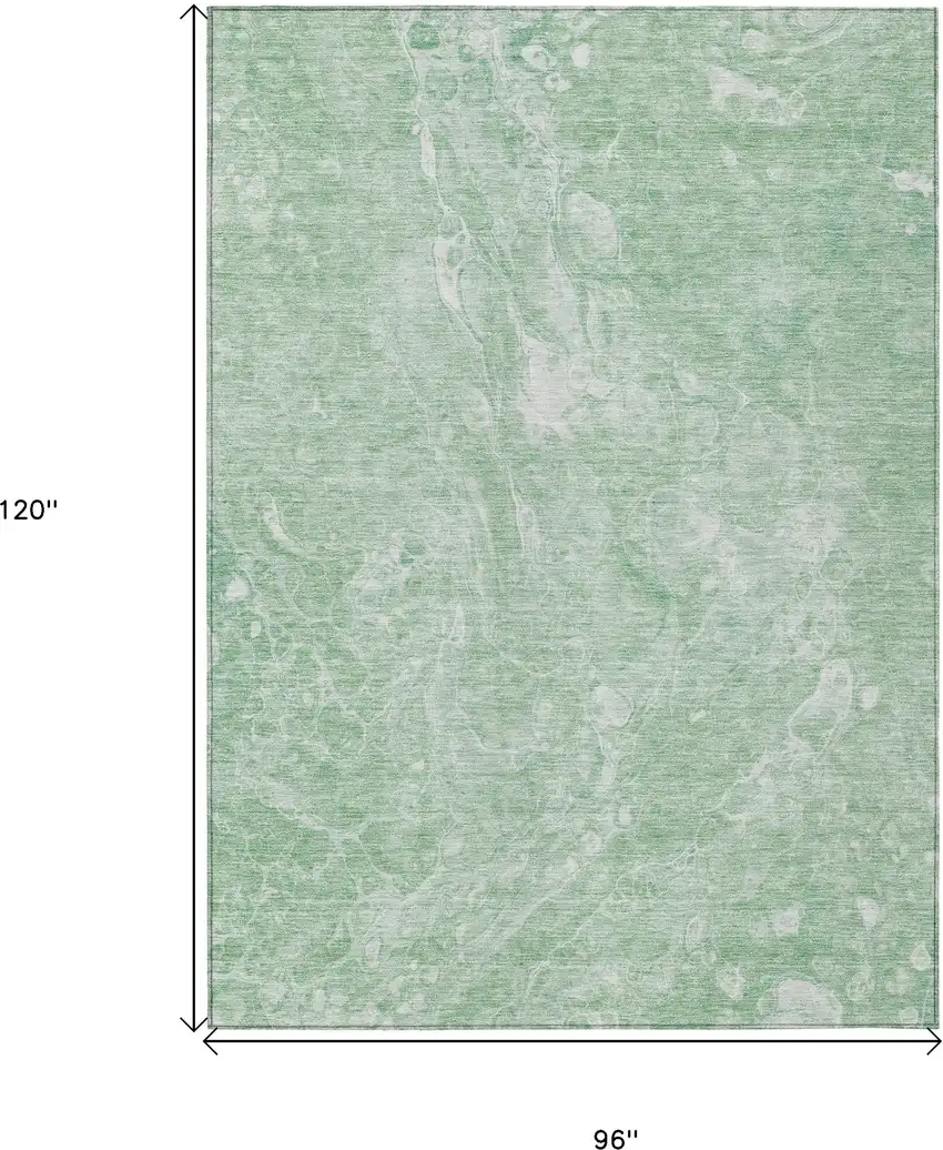 Mint Green Sage And Ivory Abstract Washable Indoor Outdoor Area Rug Photo 3