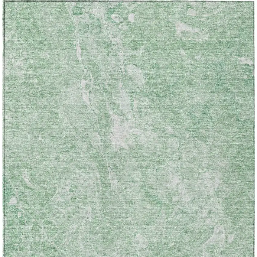 Mint Green Sage And Ivory Abstract Washable Indoor Outdoor Area Rug Photo 6