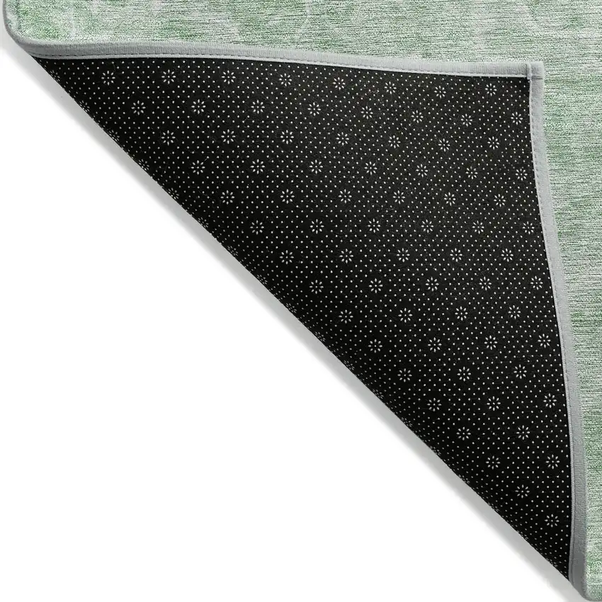 Mint Green Sage And Ivory Abstract Washable Indoor Outdoor Area Rug Photo 4