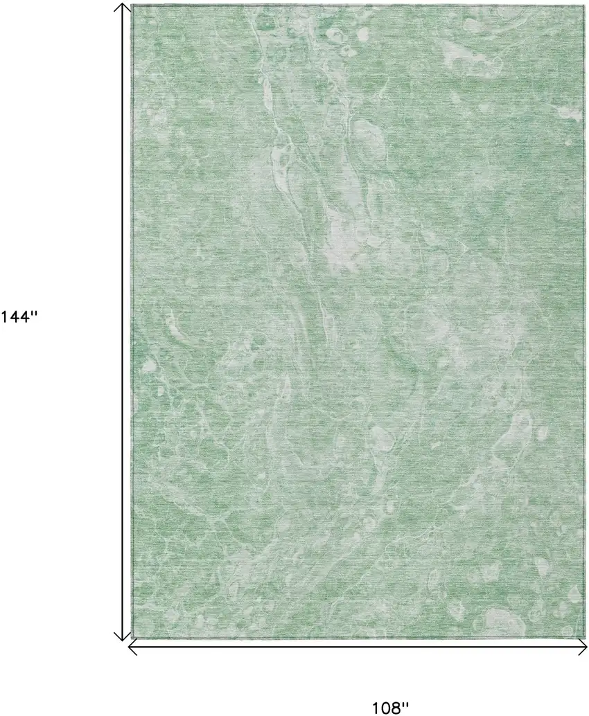 Mint Green Sage And Ivory Abstract Washable Indoor Outdoor Area Rug Photo 3