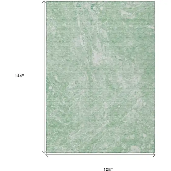Mint Green Sage And Ivory Abstract Washable Indoor Outdoor Area Rug Photo 3