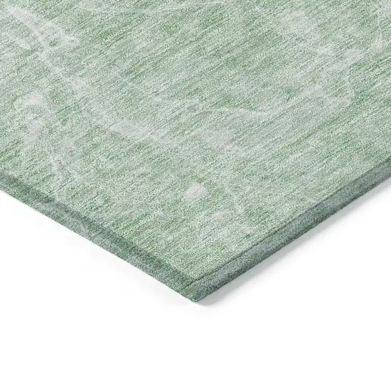 Mint Green Sage And Ivory Abstract Washable Indoor Outdoor Area Rug Photo 5