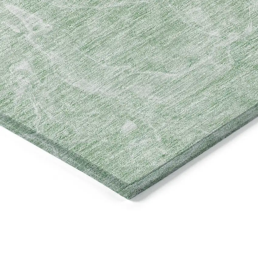 Mint Green Sage And Ivory Abstract Washable Indoor Outdoor Area Rug Photo 5