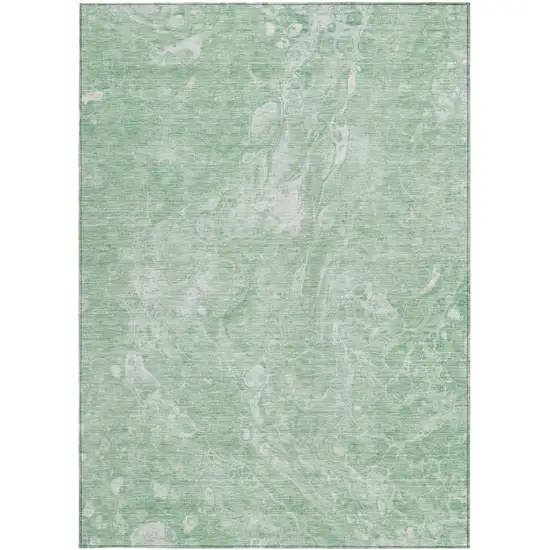 Mint Green Sage And Ivory Abstract Washable Indoor Outdoor Area Rug Photo 7