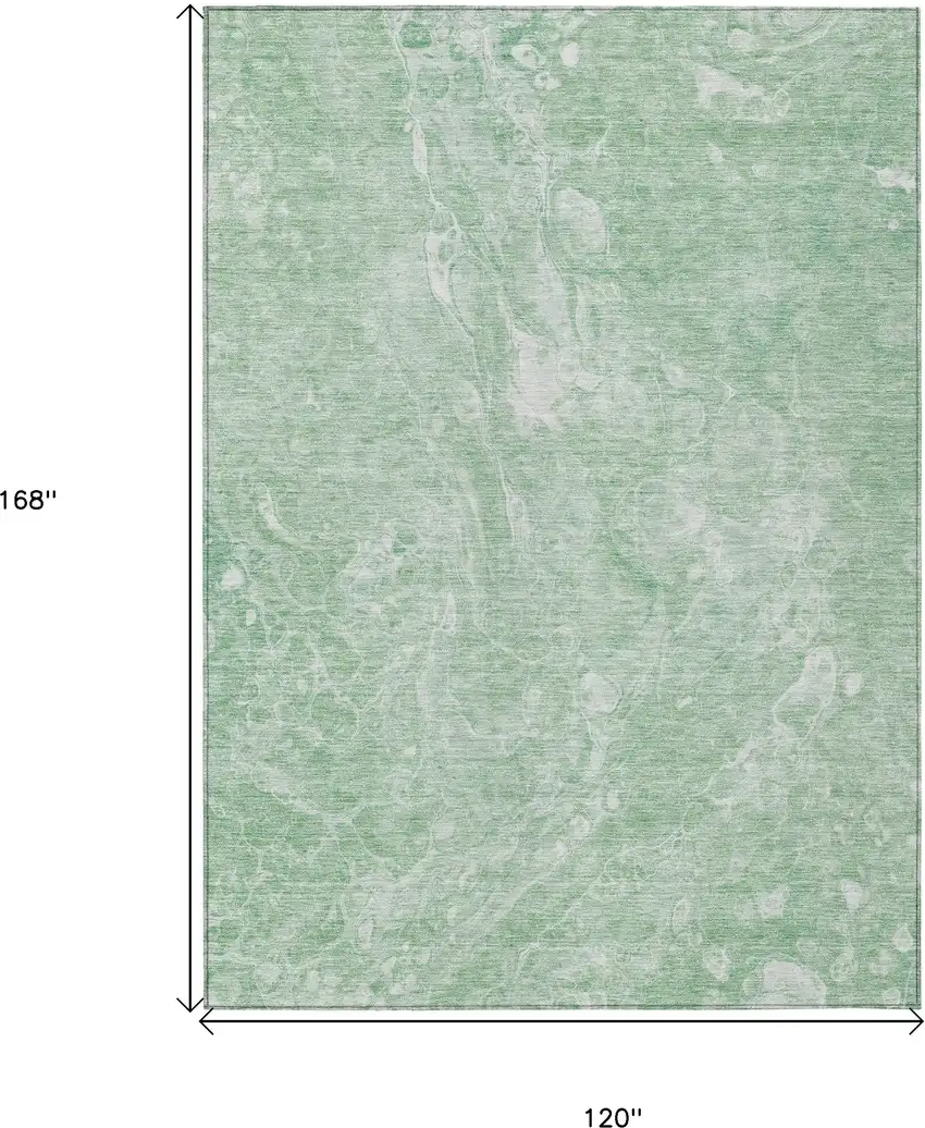 Mint Green Sage And Ivory Abstract Washable Indoor Outdoor Area Rug Photo 3