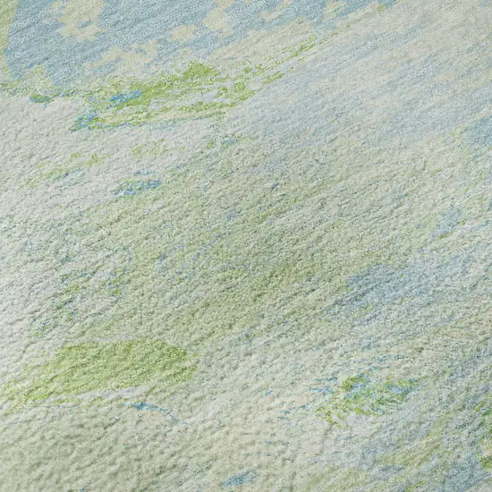 Mint Green Sky Blue And Ivory Abstract Washable Area Rug With UV Protection Photo 9